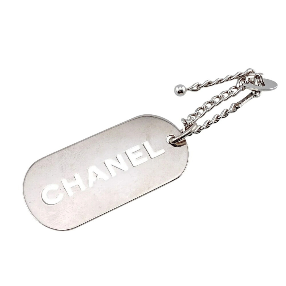 CHANEL (Chanel) 04V Plate Bag Necklace Charm Silver